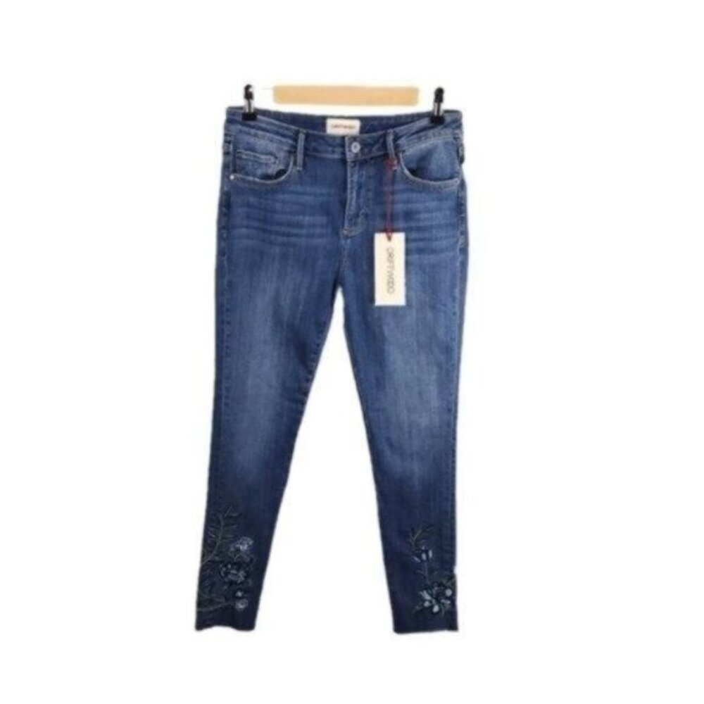 Stitch Fix Driftwood Jackie Floral Skinny Ankle Jeans Blue Size 28